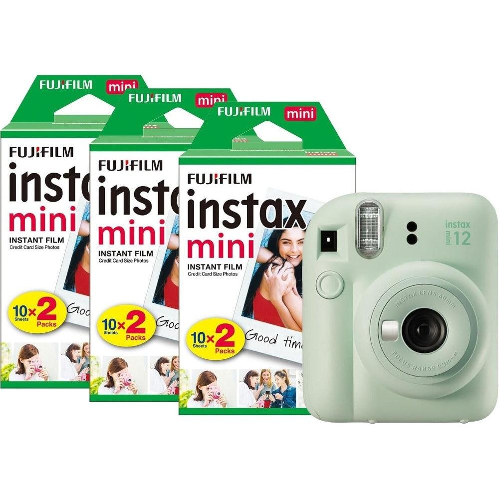 Fujifilm Instax Mini 12 Instant Camera - Mint Green - Camera + 60 Shot Pack