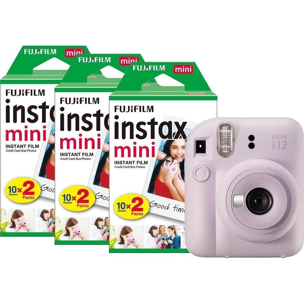 Fujifilm Instax Mini 12 Instant Camera - Lilac Purple - Camera + 60 Shot Pack