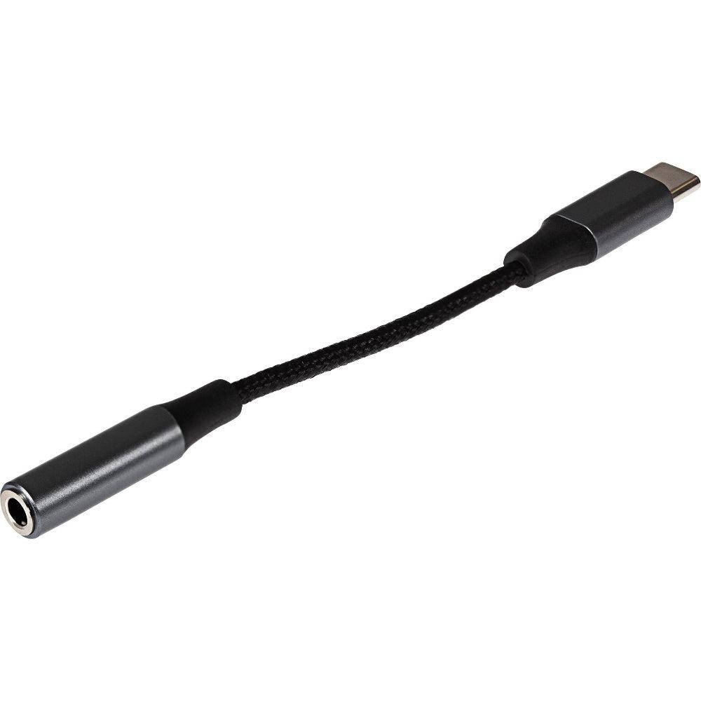 Maplin USB-C to 3.5mm Female Jack Headphone Adapter 5cm Braided