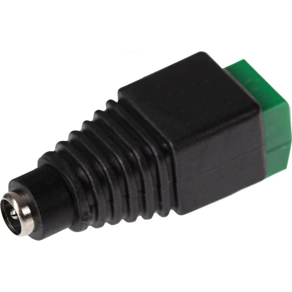 Maplin Female DC to Twin Cable to 5.5 x 2.1mm DC Power Plug for CCTV - Black Pack of 5