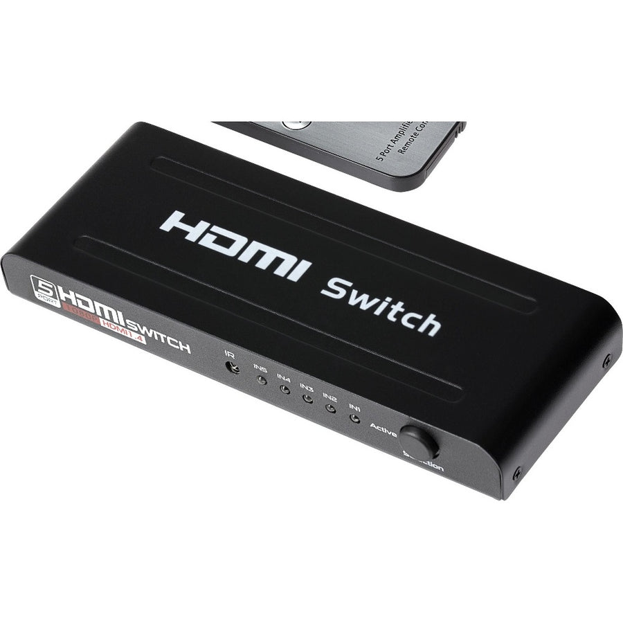 Maplin HDMI Switch 5 Ports In 1 Port Out Ultra HD 4K@30Hz with Remote Control