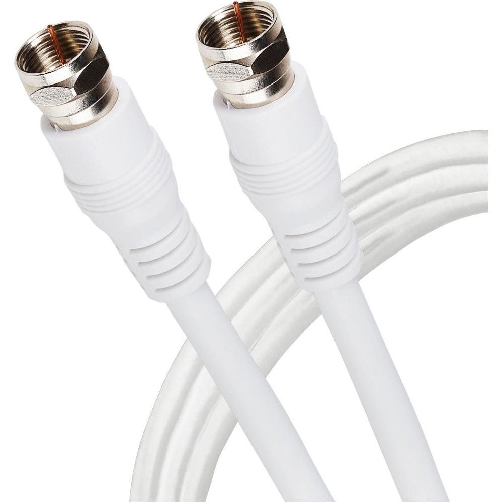 Maplin F Type Male to F Type Male TV Satellite Aerial Coaxial Cable White - 1m