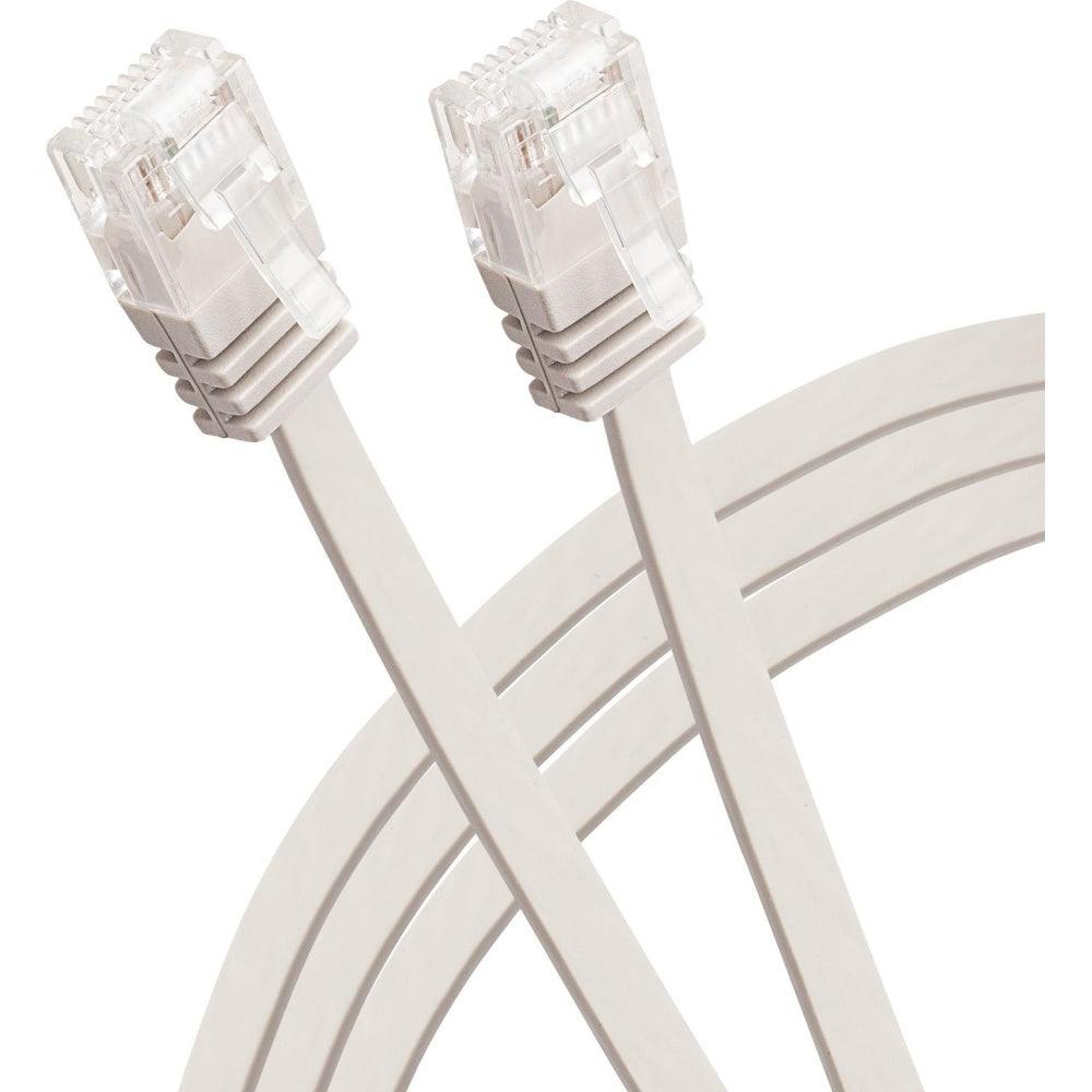 Maplin RJ45 CAT6 UTP Flat Ethernet LAN Cable - Beige 1m