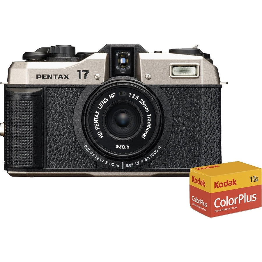 Pentax 17 Film Camera - Dark Silver - Camera & 1x 36 Exposure 35mm Film