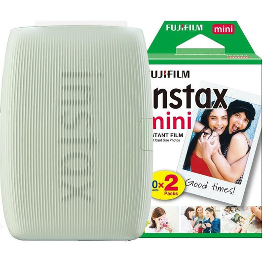 Fujifilm Instax Mini Link 3 Wireless Smartphone Photo Printer - Sage Green - Printer + 20 Shot Pack