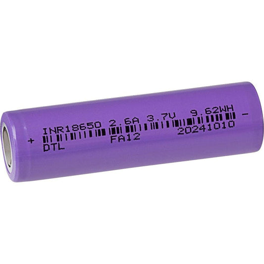 Maplin 18650/R280 2600mAh Flat Tip Rechargeable Lithium Battery - Single