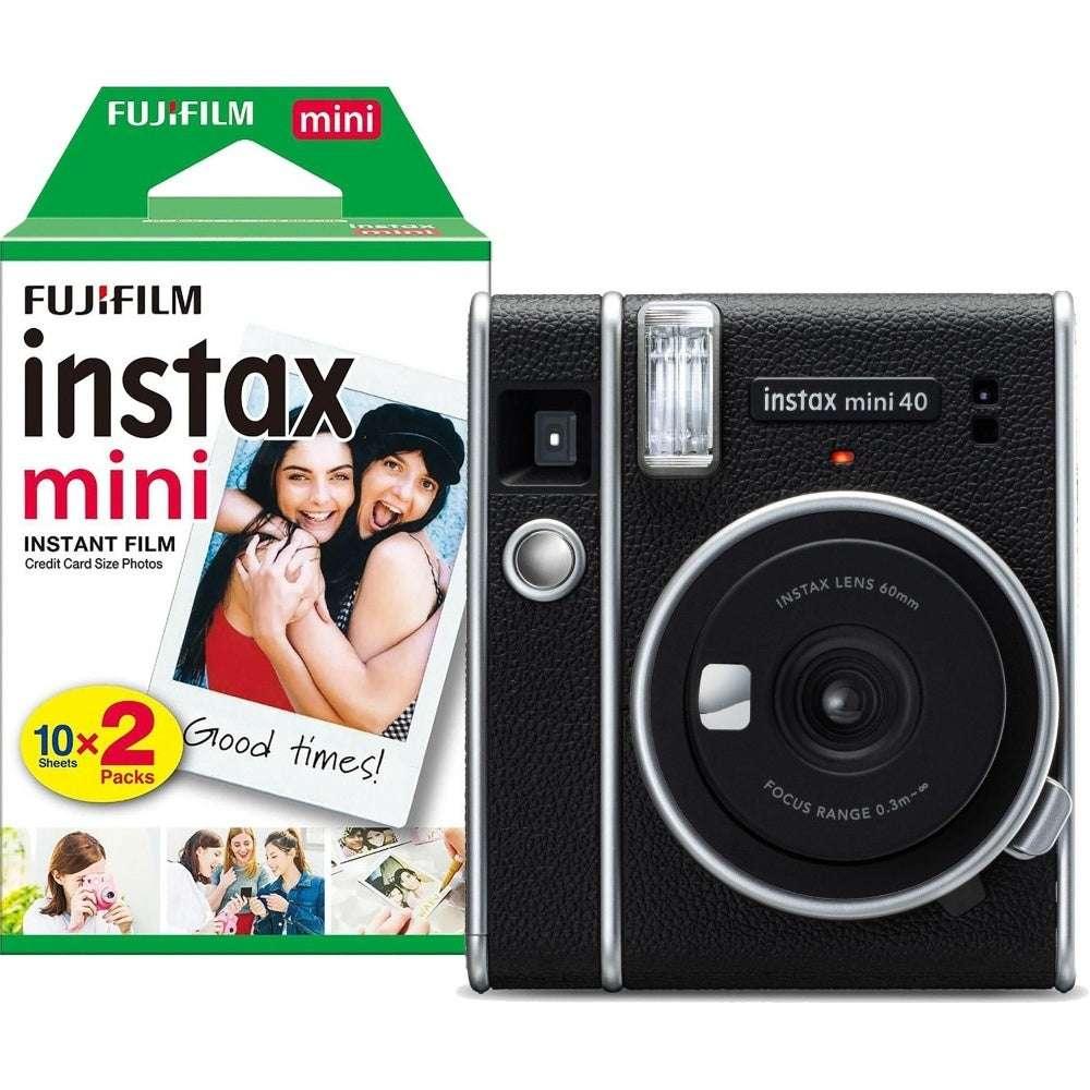 Fujifilm Instax Mini 40 Instant Camera - Black - Camera + 20 Shot Pack