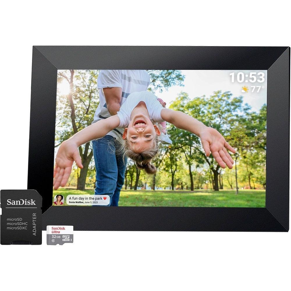 PRAKTICA 10" Digital Photo Frame 1280 x 800 with Wi-Fi and Frameo Software - Frame + Sandisk 32GB MicroSD Card