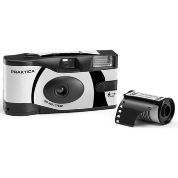 PRAKTICA Single Use Disposable Black & White Film Camera with Flash - Black - Single - Compact Film Cameras | Hipeon
