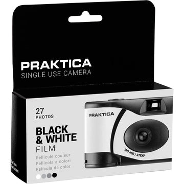 PRAKTICA Single Use Disposable Black & White Film Camera with Flash - Black - Pack of 10 - Compact Film Cameras | Hipeon