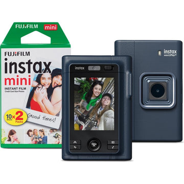 Fujifilm Instax Mini LiPlay Plus Hybrid Instant Camera - Navy - Camera & 20 Shot Pack - Compact Digital Cameras | Hipeon