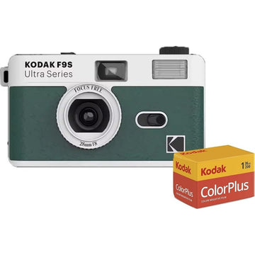 Kodak Ultra F9S Film Camera Reusable 35mm Fixed Focus - Green - Camera & 1x 36 Exposure 35mm Film - Compact Film Cameras | Hipeon