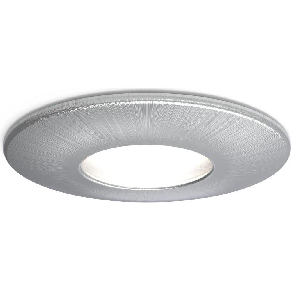 4lite IP20 GU10 Fire-Rated Downlight - Satin Chrome - Single