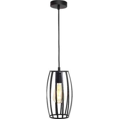 4lite Decorative Pear Cage Lighting Pendant for E27 Large Screw Fit Lamp (Bulb Not Included) - Matte Black