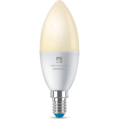 4lite WiZ Connected C37 Candle Dimmable Warm White WiFi LED Smart Bulb - E14 Small Screw - Single