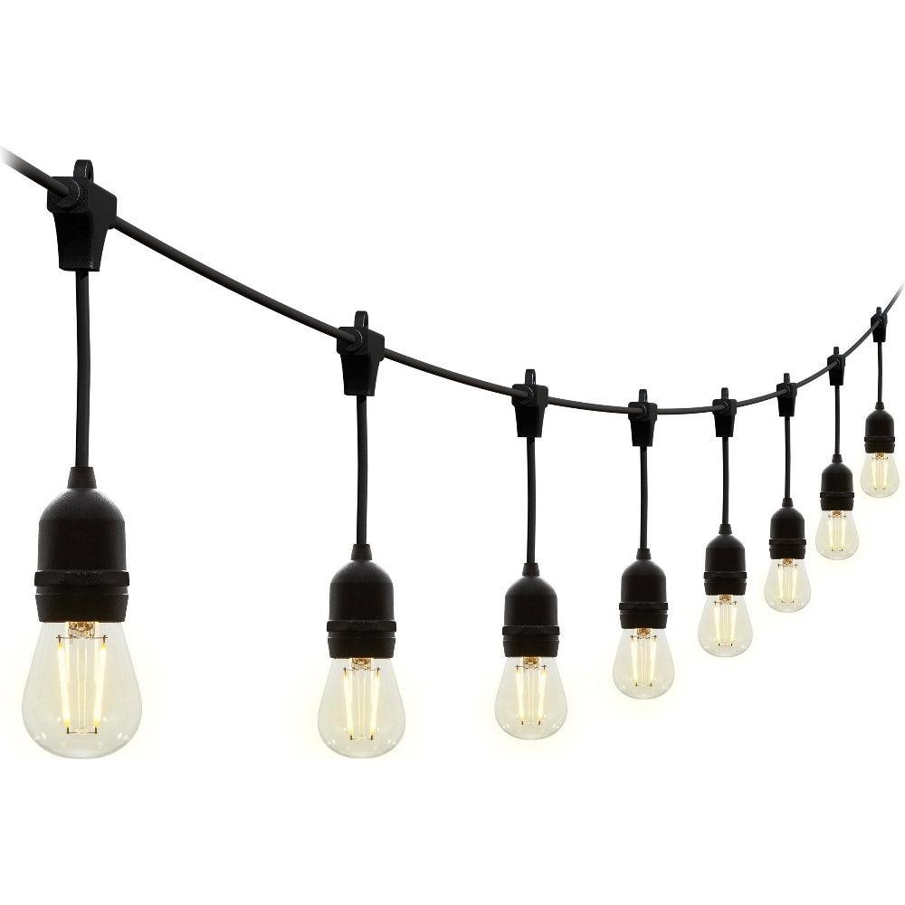 4lite Festoon Lighting Outdoor String Lamps with E27 Screw Warm White LED Bulbs - 20m