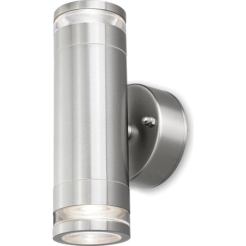 4lite Marinus GU10 Bi-Directional Outdoor Wall Light without PIR - Stainless Steel - Single