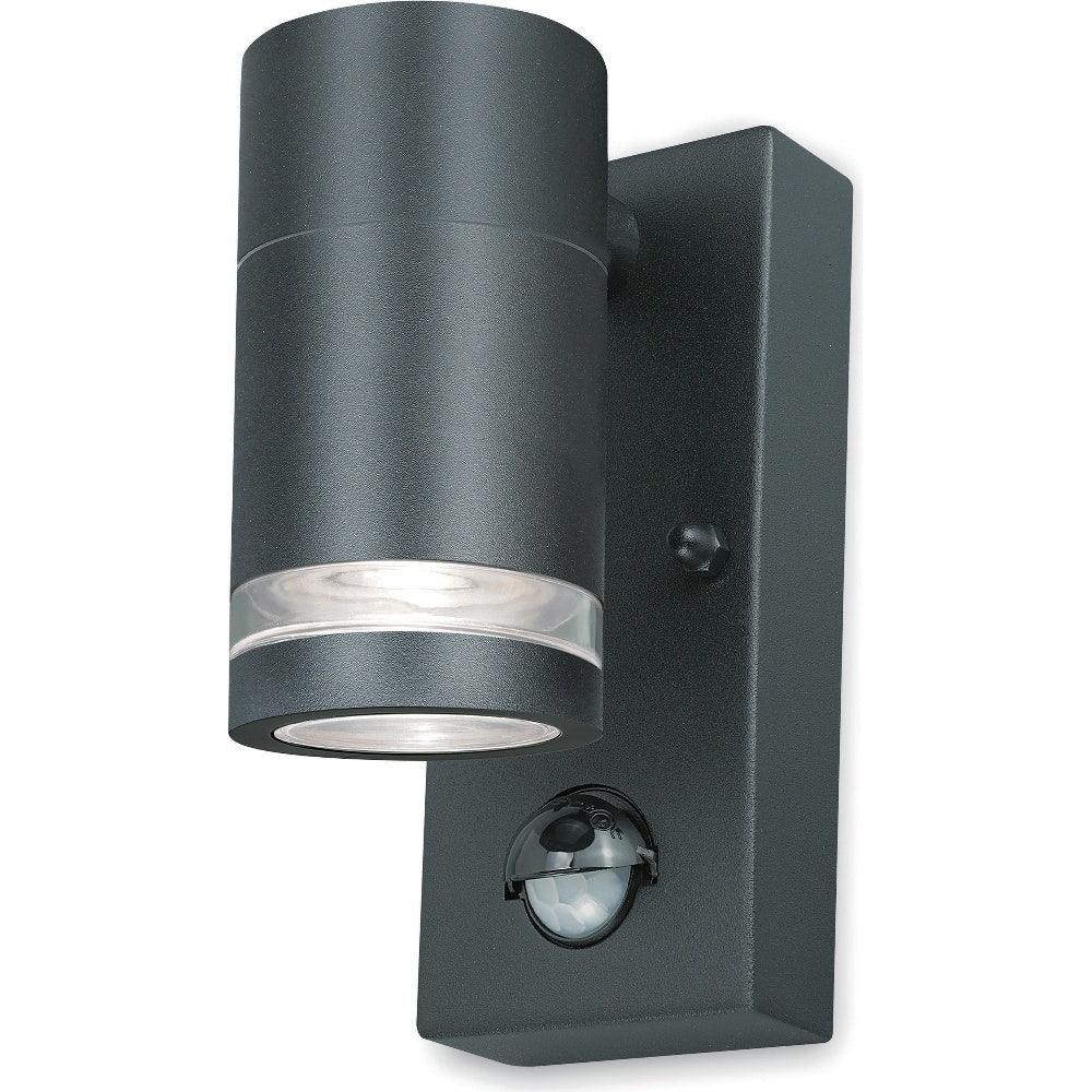 4lite Marinus GU10 Single Direction Outdoor Wall Light with PIR - Anthracite - Single