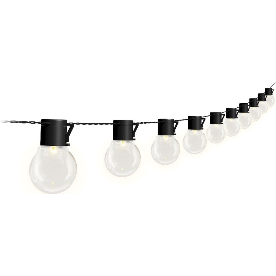 4lite Antheia Solar IP44 Festoon Outdoor String Lights with 10x Warm White LED Bulbs - 3m