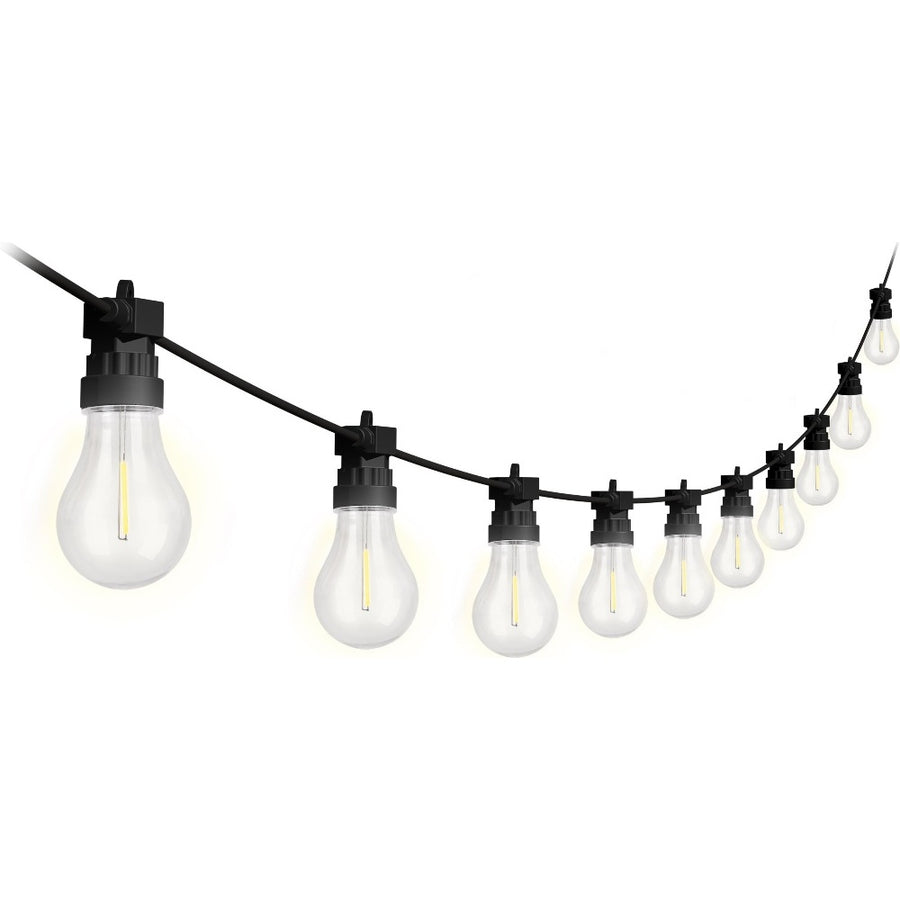 4lite Antheia Solar IP44 Festoon Outdoor String Lights with 10x Warm White LED Bulbs - 5m