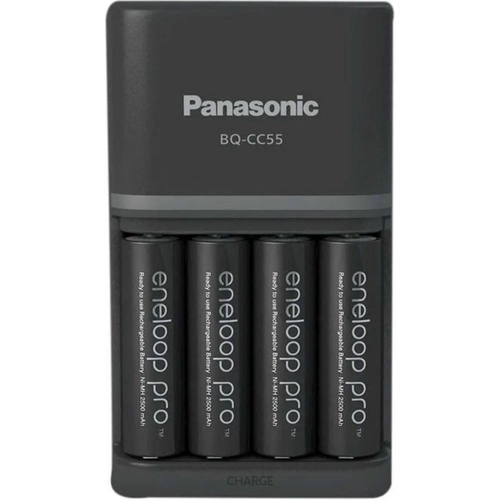 Panasonic ENELOOP BQ-CC55 UK Plug-in Charger with 4x AA 2500mAh Rechargeable Batteries