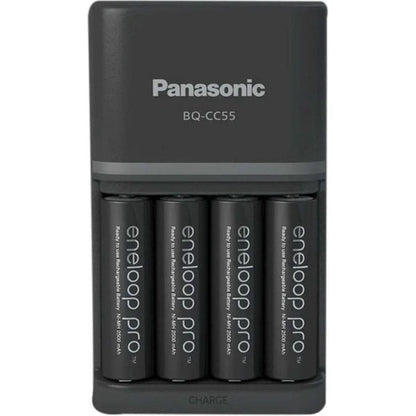 Panasonic ENELOOP BQ-CC55 UK Plug-in Charger with 4x AA 2500mAh Rechargeable Batteries