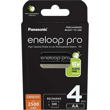 Panasonic ENELOOP PRO 1.2V 2500mAh Ni-Mh Rechargeable AA Batteries - Pack of 4