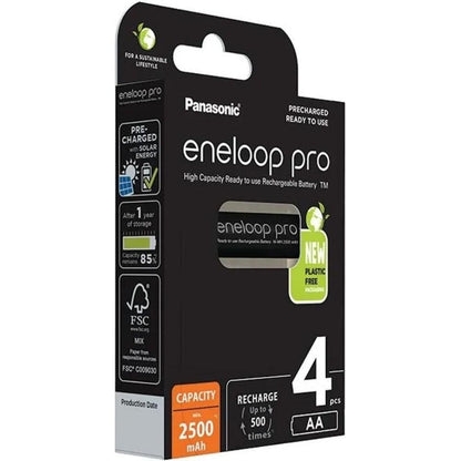 Panasonic ENELOOP PRO 1.2V 2500mAh Ni-Mh Rechargeable AA Batteries - Pack of 4