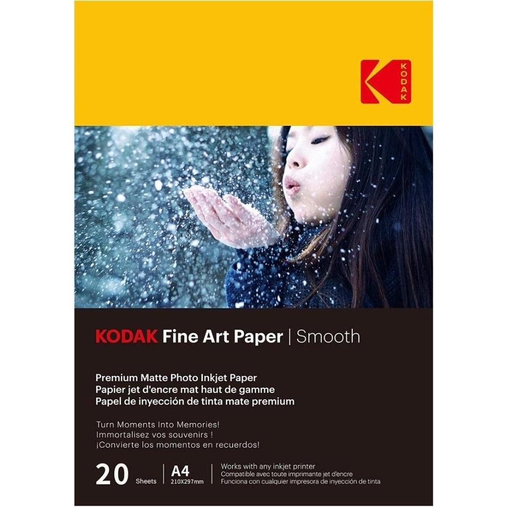 Kodak Fine Art Smooth A4 210x297mm Premium Matte Photo Inkjet Paper - 20 Sheets