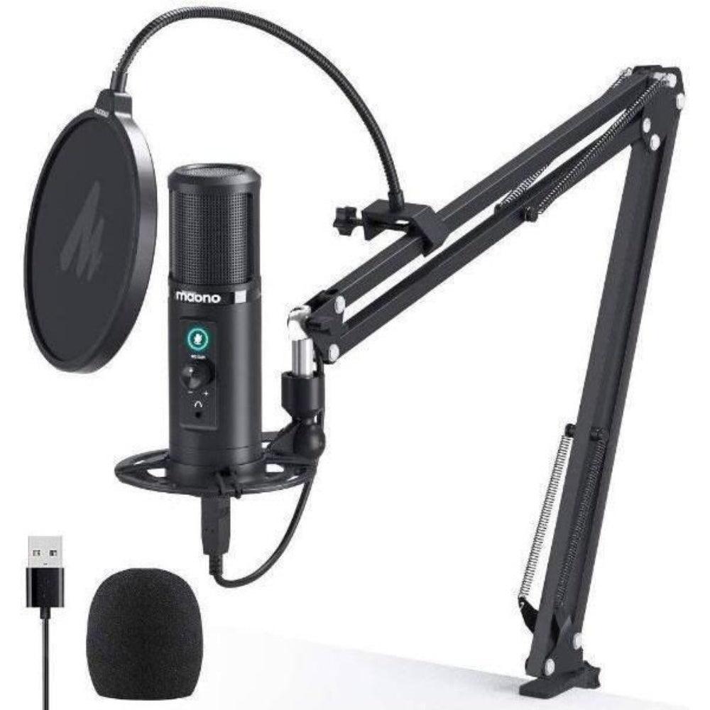 Maono USB Professional Cardioid Microphone with Boom Arm Kit 24Bit