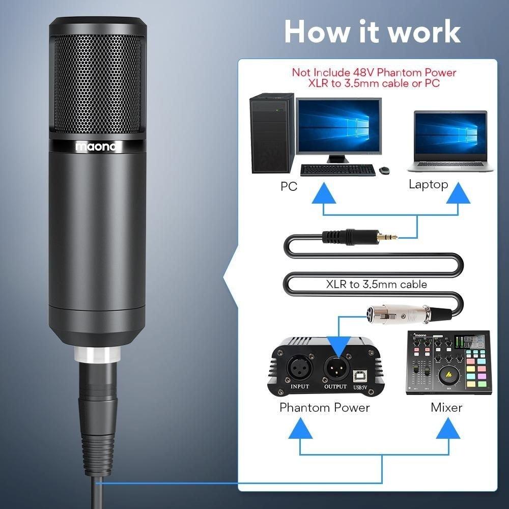 Maono XLR Cardioid Professional Vocal Studio Microphone with Boom Arm Kit - Electronics > Audio > Audio Components >