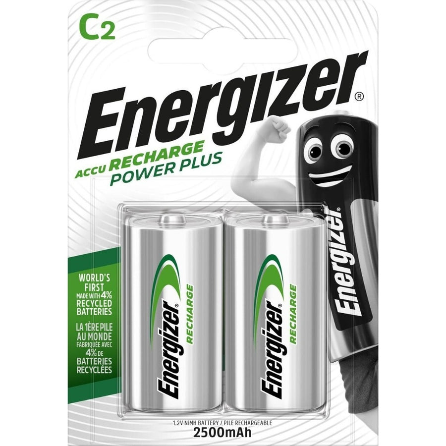 Energizer C Size 2500mAh Recharge Power Plus Batteries - Pack of 2