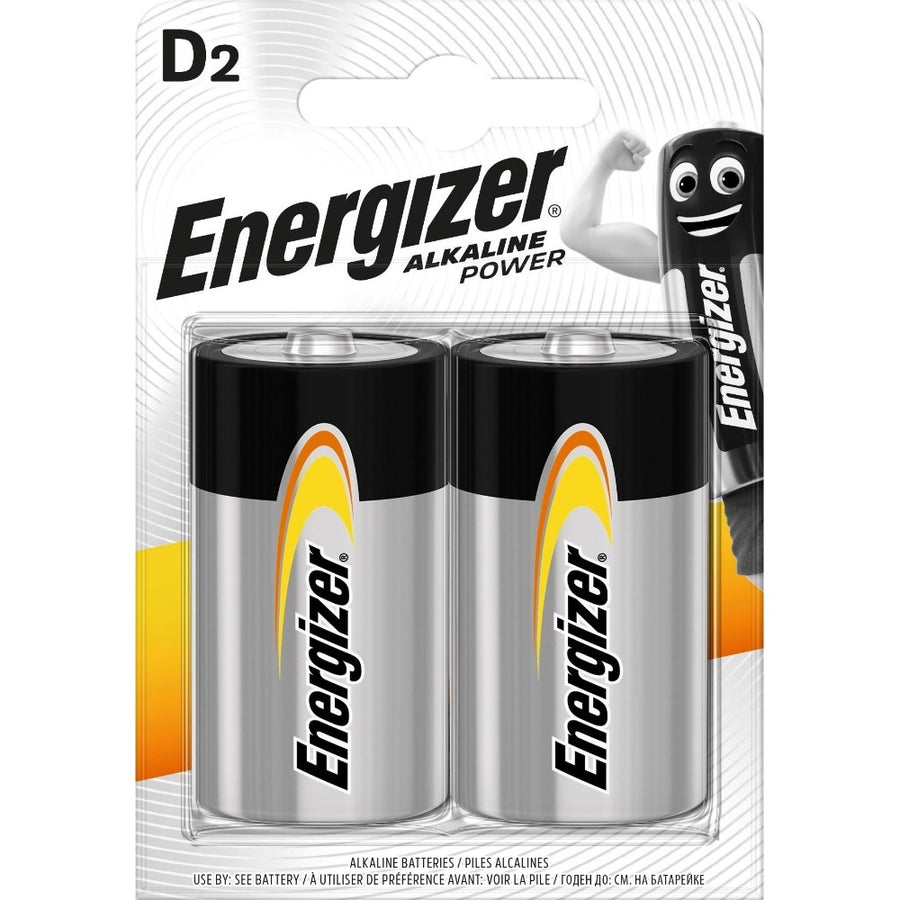 Energizer LR20 Type D Batteries Alkaline 1.5V - Pack of 2