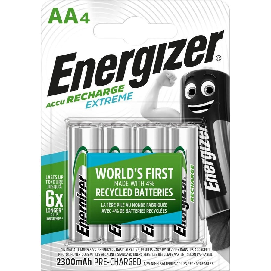 Energizer AA 2300mAh Recharge Extreme Rechargable NiMH Batteries - Pack of 4