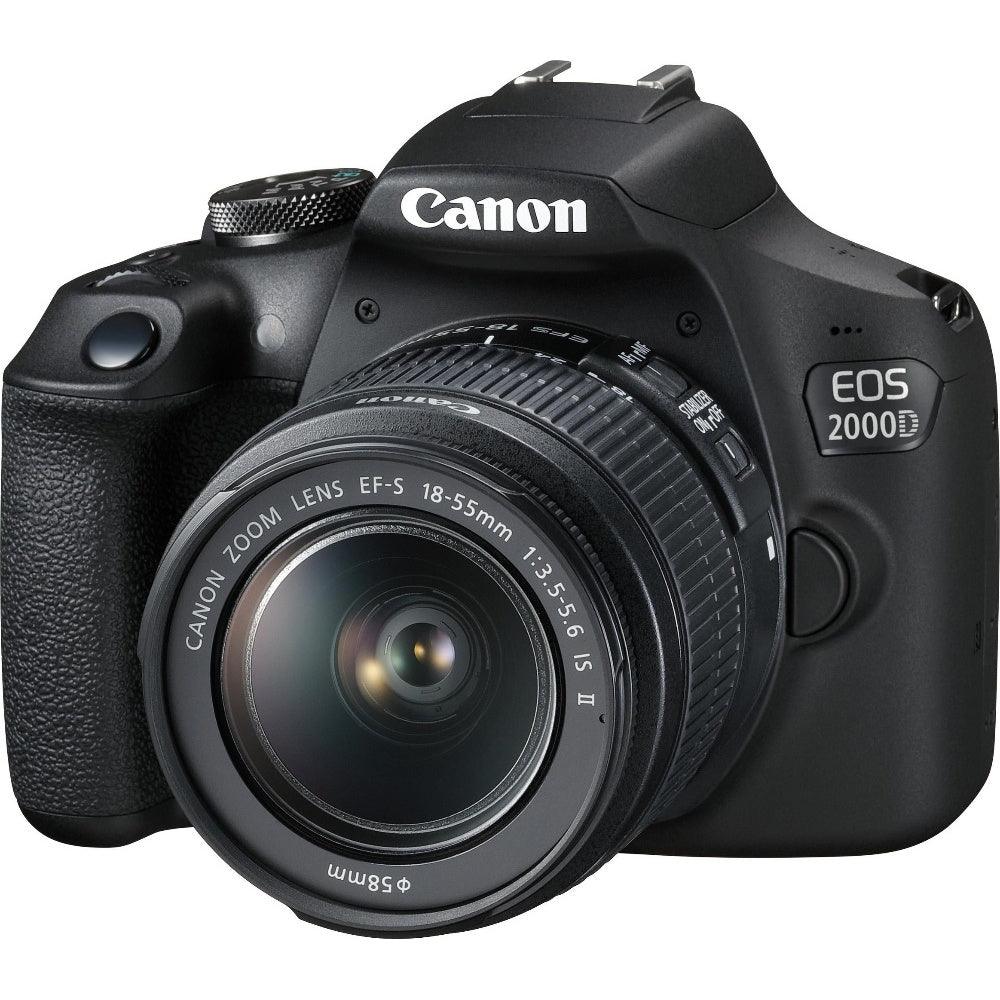 Canon EOS 2000D DSLR Camera with EF-S 18-55mm IS II Lens - Black - Camera + Lens