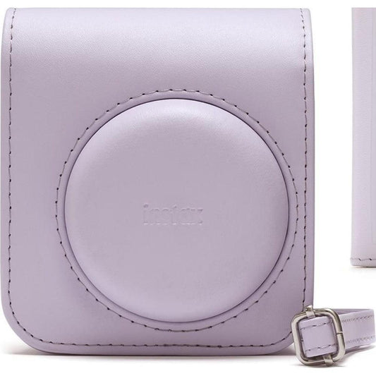 Fujifilm Instax Mini 12 Accessory Kit with Case Photo Album Hanging Cards & Pegs - Purple