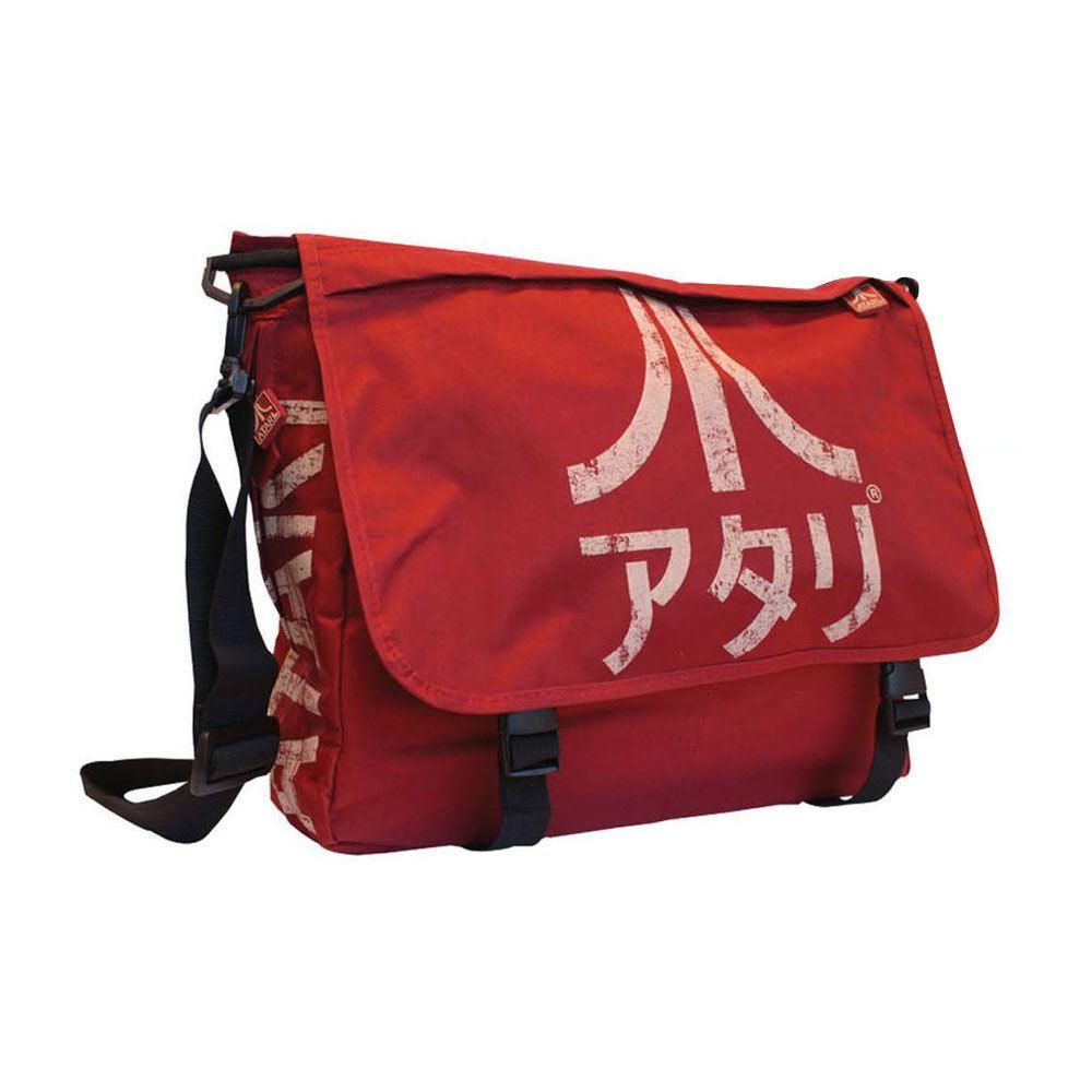 ATARI Messenger Bag with Japanese Logo Unisex Crimson Red