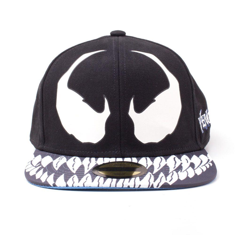 MARVEL COMICS Venom Mask Glow-in-the Dark Snapback Baseball Cap Unisex Black/White