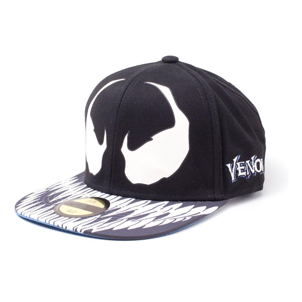 MARVEL COMICS Venom Mask Glow-in-the Dark Snapback Baseball Cap Unisex Black/White