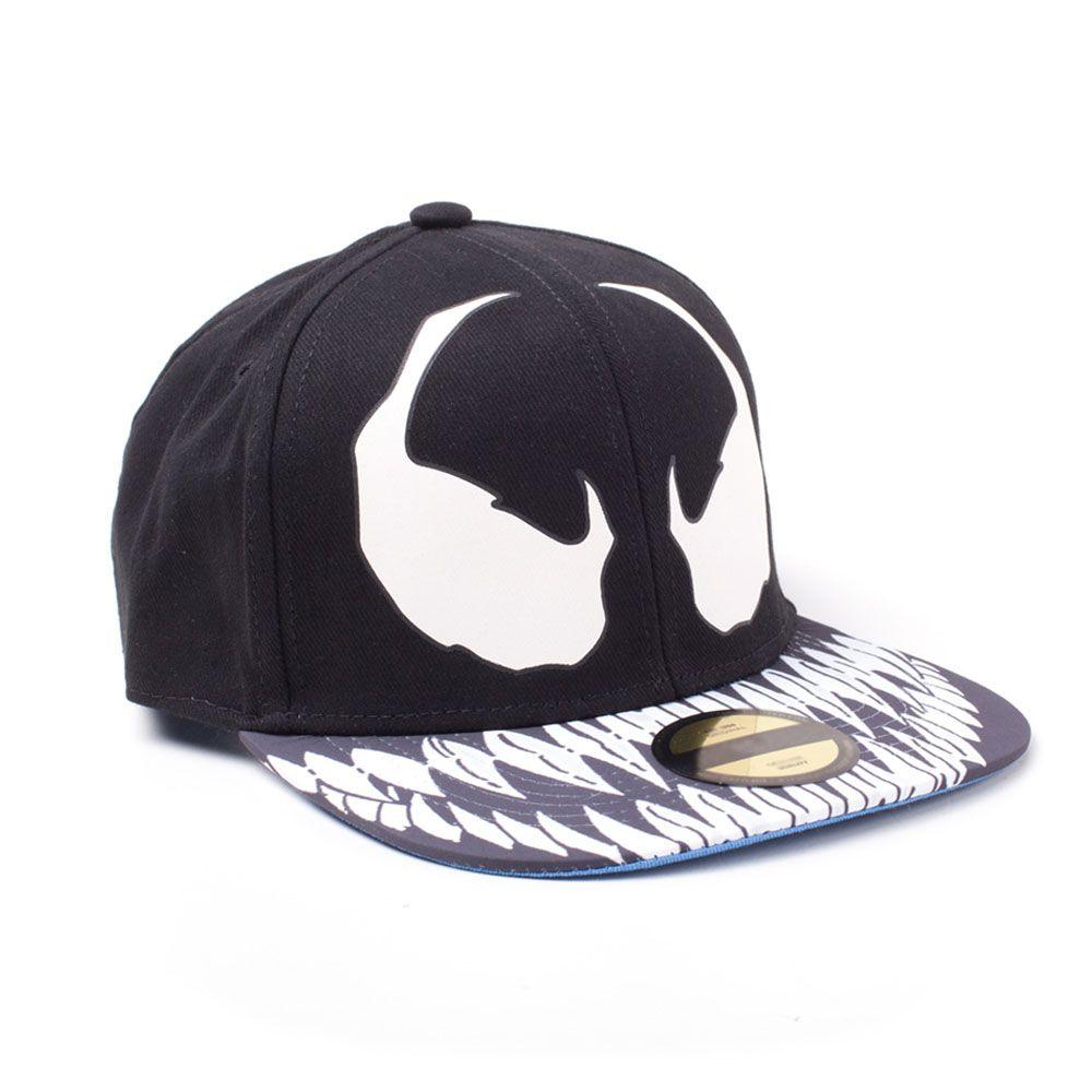 MARVEL COMICS Venom Mask Glow-in-the Dark Snapback Baseball Cap Unisex Black/White