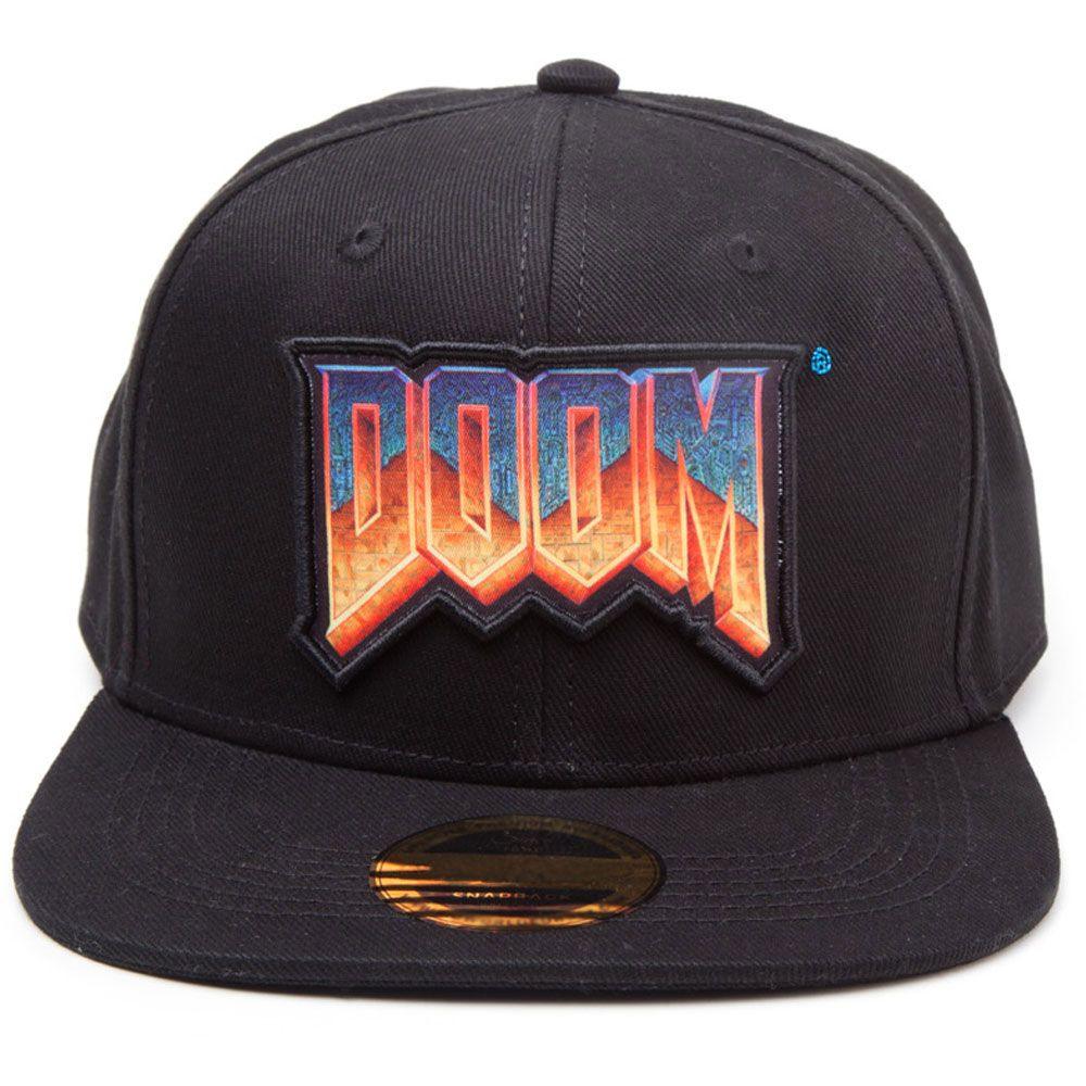 DOOM Logo Patch Snapback Baseball Cap Black