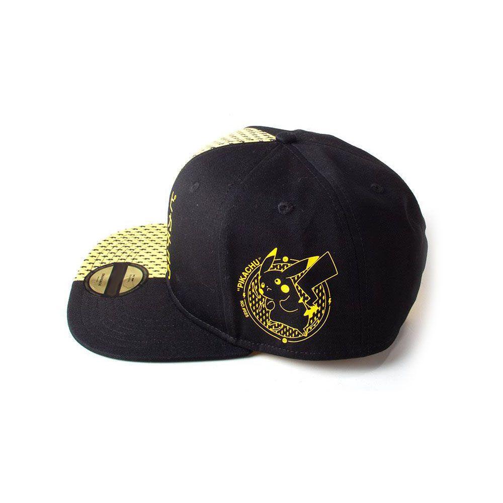 POKEMON Block Pikachu Snapback Baseball Cap Unisex Black/Yellow