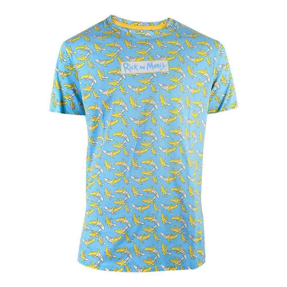 RICK AND MORTY Banana All-over Print T-Shirt Male Extra Extra Large Blue