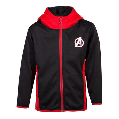 MARVEL COMICS Avengers Logo Teq Full Length Zipper Hoodie Kid’s Unisex 146/152 Black/Red