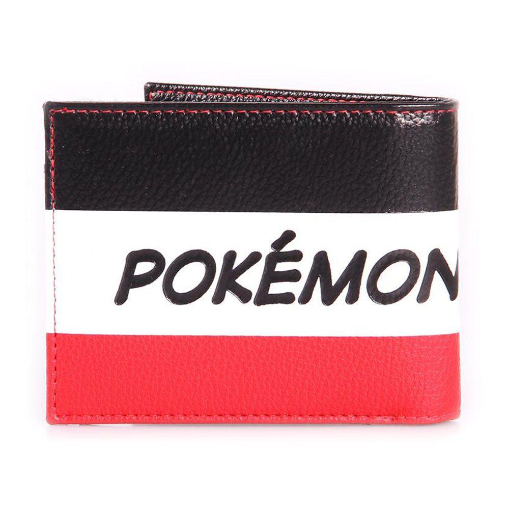 POKEMON Pikachu Striped Tri-colour All-Over Print Bi-fold Wallet Male Multi-colour