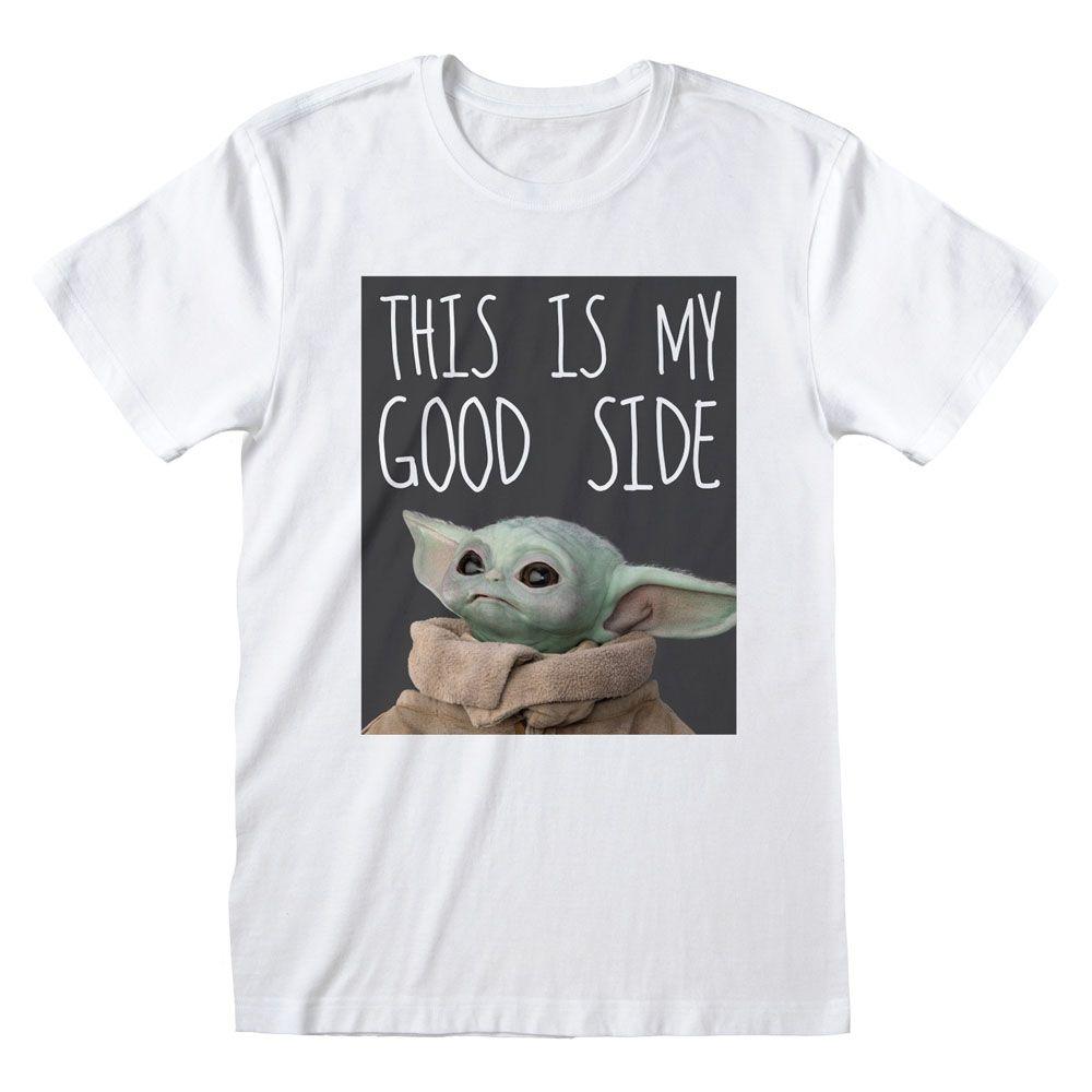 STAR WARS The Mandalorian This is My Good Side T-Shirt Unisex Extra Large White