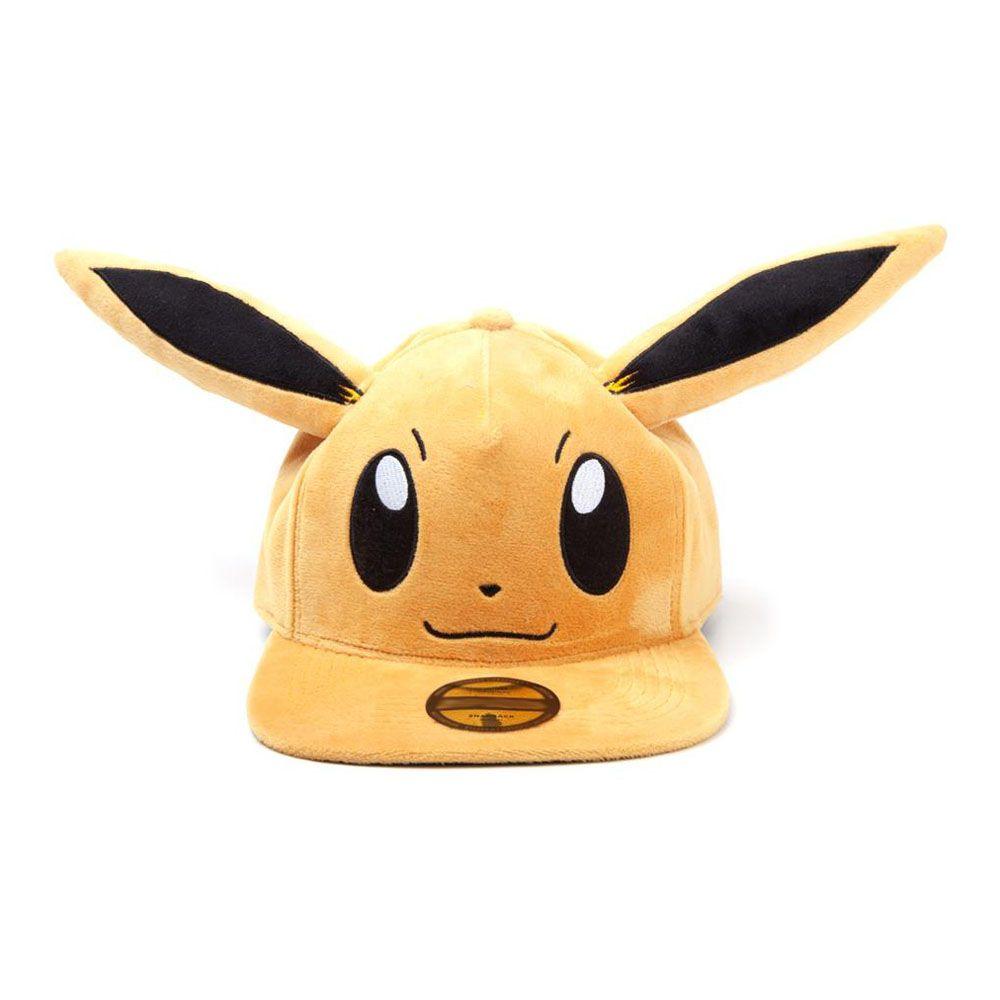 POKEMON Eevee Plush with Ears Snapback Baseball Cap Unisex Brown