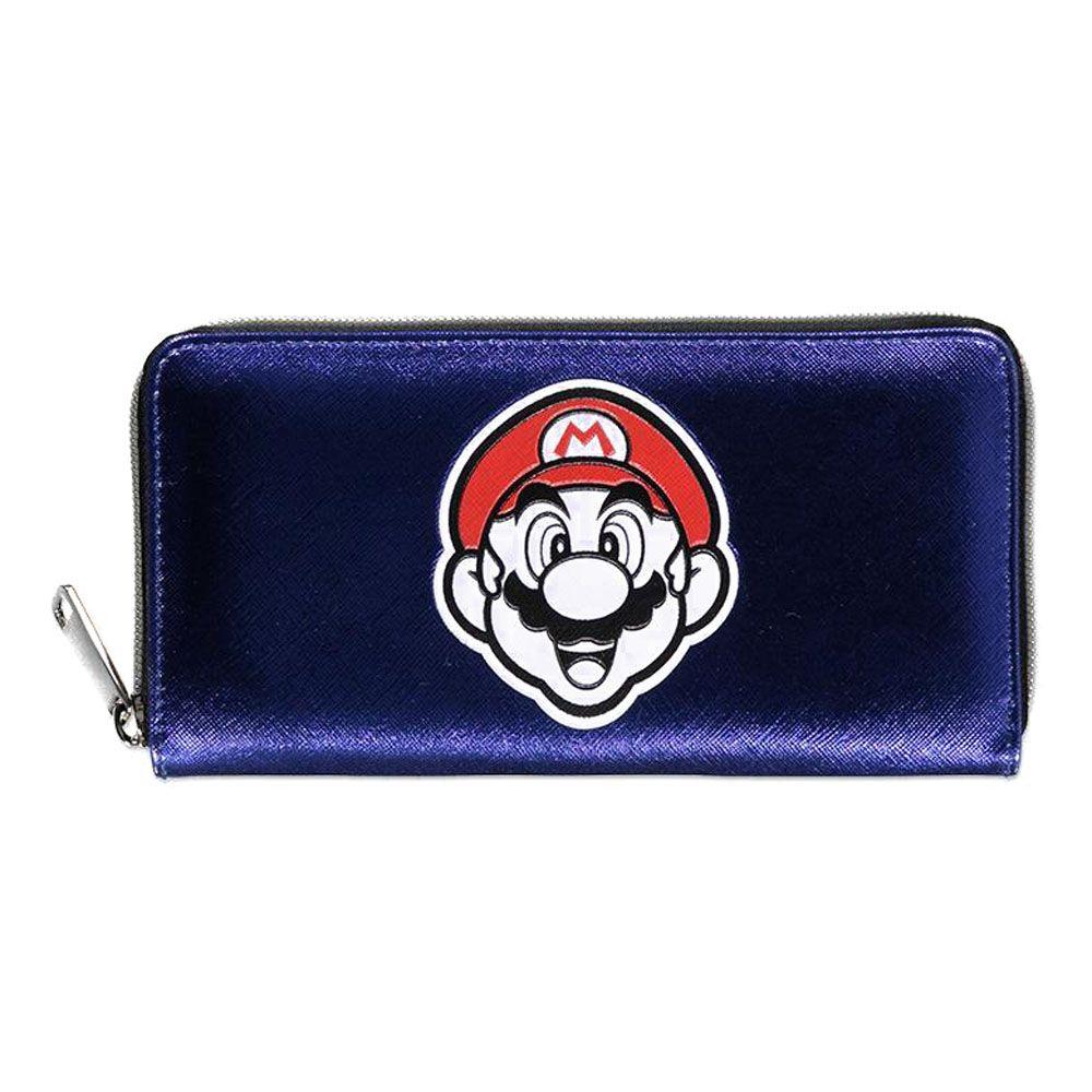 NINTENDO Super Mario Bros. Mario Face Summer Olympics All-over Print Zip Around Wallet Female Purple