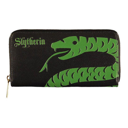 HARRY POTTER Wizards Unite Slytherin Logo & Symbol Zip Around Wallet Female Black