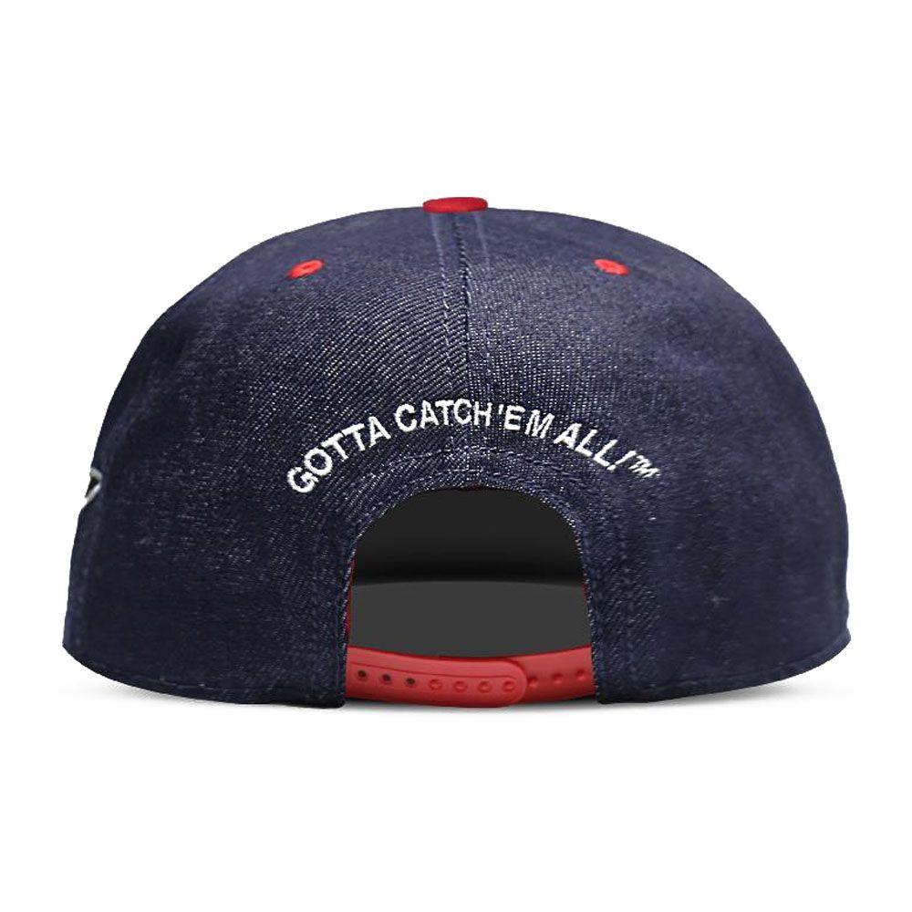 POKEMON Pokeball Denim Snapback Baseball Cap Unisex Blue